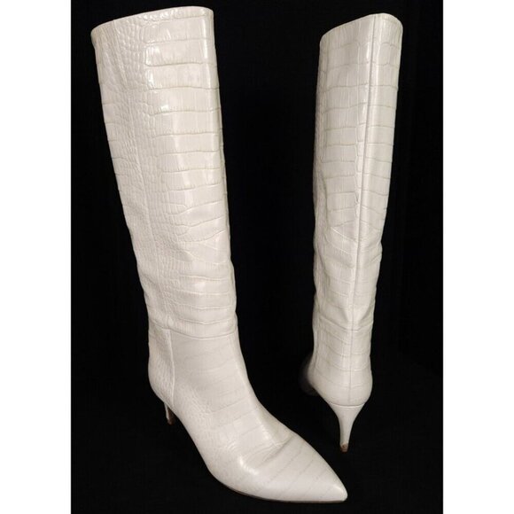 Paris Texas 60 Tall Boots 42 US 12 Womens Off-White Croc $965 - Picture 2 of 15